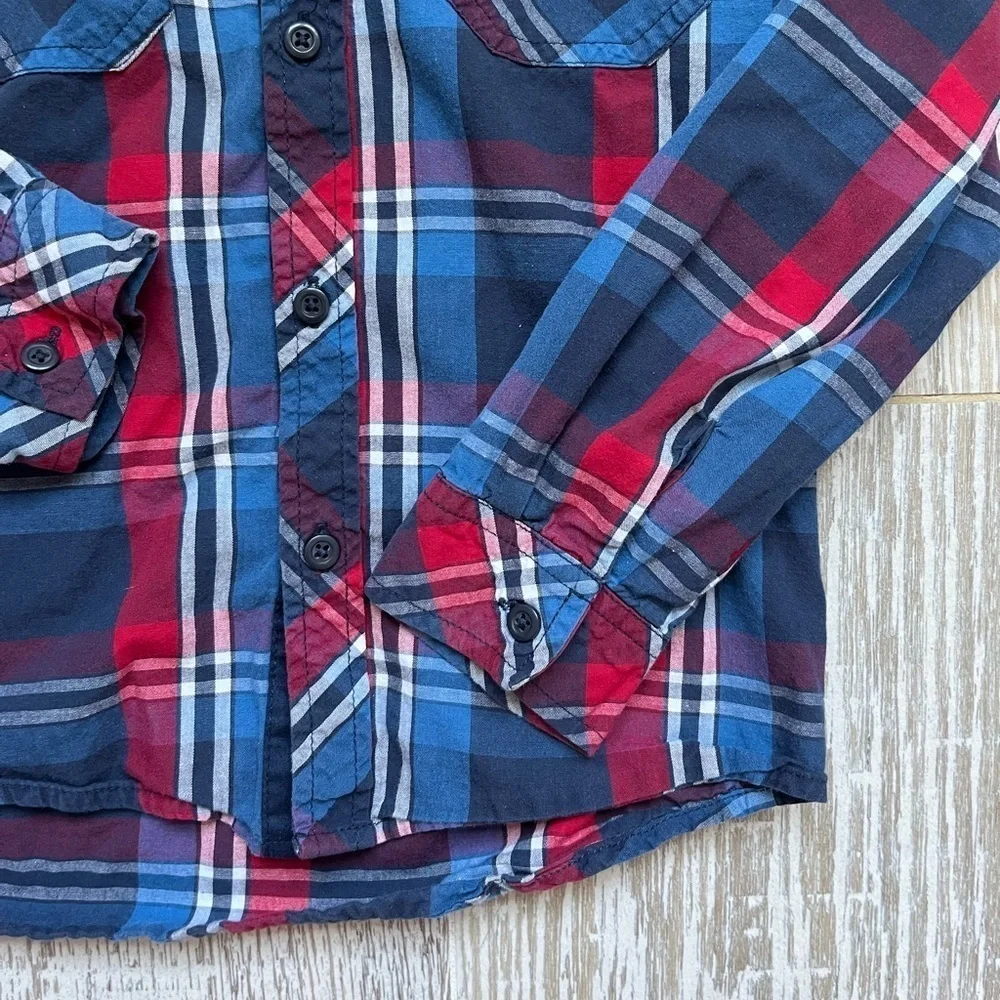 Baby Route 66 • Plaid Pattern • Sz 5T Long sleeve button down western shirt
